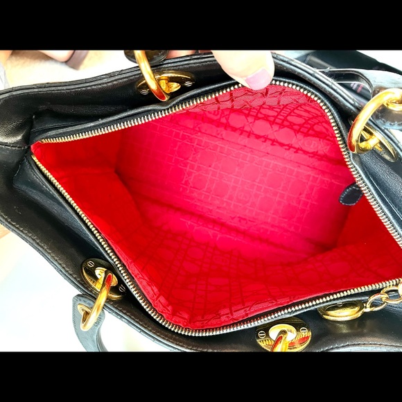 Vintage Large Dior Lady Dior in Lambskin - Picture 7 of 16